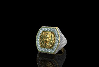 or n709 bijoux gem lion de luxe d'argent bague en diamant brillant anneau mode beauté le saphir la livre sterling fiançailles shining ruby platine l'anneau les anneaux 3d print model - Mito3D