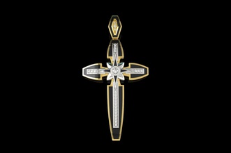gold n731 cross silver jewelry jewellery wedding printable diamond jesu ring gem engagement jewel bible religiou christian jewish fashion beauty necklace hebrew pendants 3d print model - Mito3D