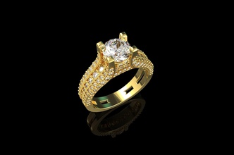 oro n732 joyería joya plata anillo diamante imprimible libra esterlina Boda compromiso Moda belleza collar brillante platino blanco anillos 3d print model - Mito3D