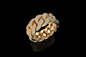 oro n735 plata anillo diamante cubano joya joyería canalla blanco enganchar moda libra esterlina boda compromiso belleza solitario anillos 3d print model - Mito3D