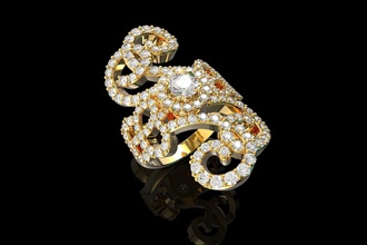 or n774 bijoux gem de luxe le platine carat d'argent bague en diamant brillant mode beauté saphir boucle d'oreille ruby doigt vintag l'anneau 3d print model - Mito3D