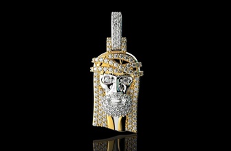gold n776 silver jesus head pendant antique diamond ring white jewel jewellery wedding engagement platinum gem brilliant jewelry fashion beauty sapphire pendants 3d print model - Mito3D
