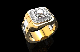 oro n780 anillo rolex plata joyería joya compromiso moda belleza reloj hora alarma boda diamante suizo marcar pulsera anillos 3d print model - Mito3D