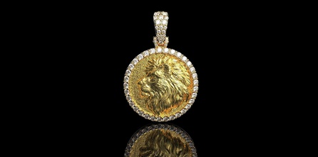 gold n824 löwe schmuck silber anhänger juwel diamant ring mode engagement weiß hochzeit tier natur bengalen puma halsketten 3d print model - Mito3D