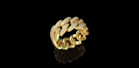 gold n836 cuban jewelry silver ring diamond jewellery jewel wedding engagement gem engagem fashion cad sapphire beauty solitair bangle rings 3d print model - Mito3D