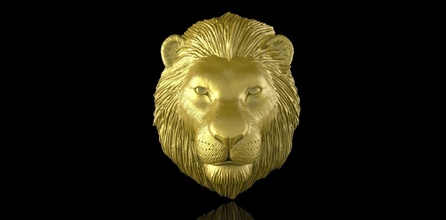 gold n846 lion king face silver pendant jewelry white eye diamond ring necklace studio sterling statue jewel jewellery engagement wedding fashion beauty necklaces 3d print model - Mito3D