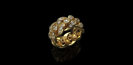 Gold n847 kubanisch Silber Diamant Schmuck Juwel Ring Platin Engagement Hochzeit Mode brillant Saphir Schönheit 3d print model - Mito3D