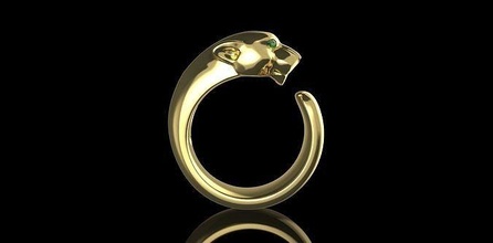 oro n851 joyería joya pantera diamante puma anillos colgante pendiente panter lujo plata platino brillante collar pendientes animal 3d print model - Mito3D