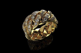 Gold n874 kubanisch Schmuck Silber Juwel Diamant Ring Engagement Hochzeit engagem Mode Sterling Solitär Kleidung Armreif cad Ringe 3d print model - Mito3D