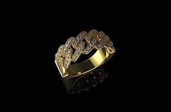 gold n884 cuban platinum luxury diamond ring silver engagement carat sterling jewel gem precious fashion printable jewelry jewellery miami link rings 3d print model - Mito3D