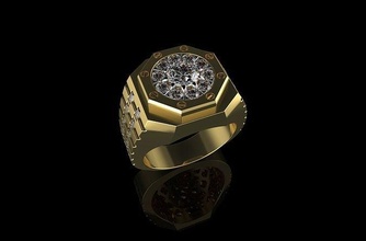 gold n885 jewelry jewel rolex diamond ring fashion beauty brilliant men watch bracelet sterling engagement jewellery silver gem wedding printable wristwatch clock rings 3d print model - Mito3D