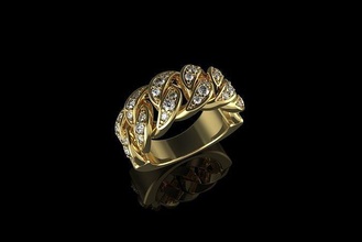 gold n890 ring cuban miami jewelry engagement gem jewel diamond fashion engagem cad solitair beauty sterling bangle silver vintag rings 3d print model - Mito3D
