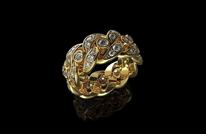 gold n894 schmuck juwel engagement kubanisch weiß diamant ring brillant sterling mode schönheit engagem saphir hochzeit cad ringe 3D print model - Mito3D