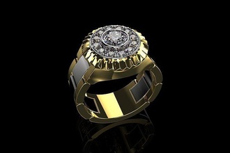 ouro n930 joalheria gema casamento diamante anel jóias jóia rolex platina argolas prata moda luxo relógio suíço pulso 3d print model - Mito3D
