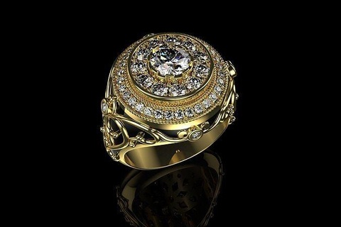 gold n939 diamond ring gem jewellery jewel rings jewelry silver fashion cad beauty men platinum sapphire engagem engagement 3d print model - Mito3D