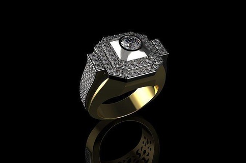 gold n951 diamond ring gem jewellery jewel rings silver jewelry fashion cad platinum brilliant wedding carat engagement 3d print model - Mito3D