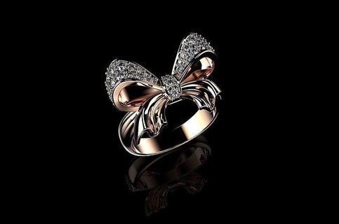 gold n957 jewelry silver wedding diamond ring gem bow brilliant rings platinum design cad engagement pendants jewellery jewel printable 3d print model - Mito3D