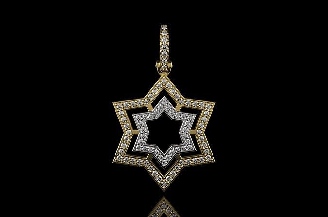 altın n960 takı david magendavid mücevher kolye elmas gümüş mide i̇srail i̇srailli yahudi david'in yıldızı 3dprinting i̇branice 3D print model - Mito3D