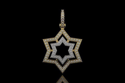 altın n960 takı David Magendavid mücevher kolye elmas gümüş mide İsrail İsrailli Yahudi David'in yıldızı 3dprinting İbranice 3d print model - Mito3D