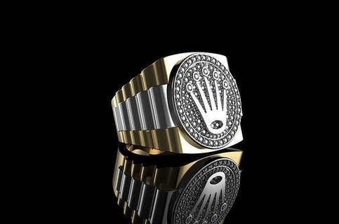 Gold n966 Schmuck Hochzeit Juwel Diamant Ring Ringe druckbar Silber Krone Mode Platin Schönheit Design 3d print model - Mito3D