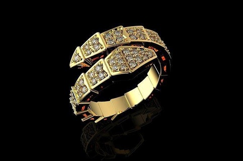 gold n973 gem diamond ring jewellery engagement jewel rings 3d print pintable brilliant wedding silver jewelry printable design art pendant 3d print model - Mito3D