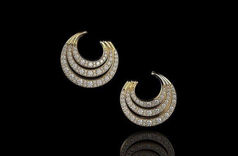 gold n993 silver jewelry diamond jewel earrings jewellery wedding design engagement ring rings illustration gem luxury nature disjunct printable 3d print model - Mito3D