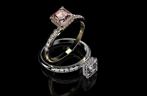 gold n997 diamond ring wedding jewellery rings printable silver jewelry design cad brilliant platinum gem engagement jewel luxury 3d print model - Mito3D