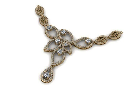 gold necklace jewelry pendant gem printable necklaces 3d print model - Mito3D