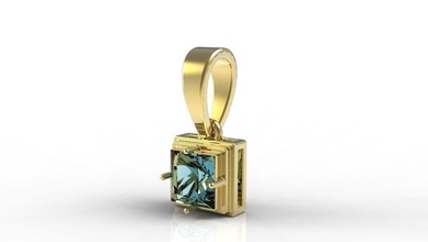 gold pyramid pendant gemstone jewelry jewellery silver pendants 3d print model - Mito3D