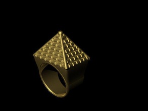 gold pyramid ring jewelry art building silver design rings 3d print model - Mito3D