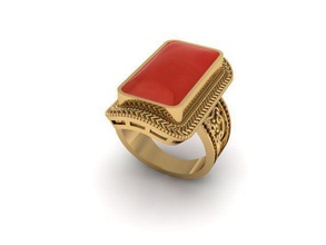 gold ring jewelry printable jewellery gem fashion sterling jewel stone rings 3d print model - Mito3D