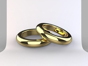 gold two ring glazed typography luxury jewelry shining reflection silver sterling diamond chrome games toys 3d print model - Mito3D