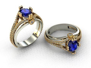 anel de ouro jóias jóia diamante o engajamento casamento pedra preciosa gemas pedras preciosas diamantes gem brilhantes anéis 3d print model - Mito3D
