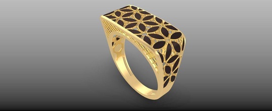 anello d'oro gioielli oro argento di lusso disco platino anelli 3d print model - Mito3D