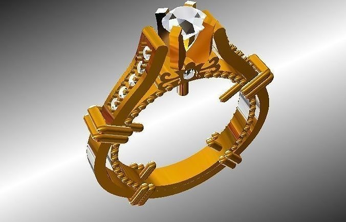 oro anillo plata imprimible platino joyería joya Moda escaneado 3d modelos brillante anillos vendimia rubí diamante 3D print model - Mito3D