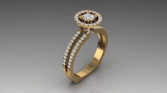 ouro anel argolas joalheria diamante jóias gema Casamento noivado platina moda brilhante branco luxo 3d print model - Mito3D