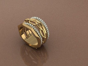 anello in oro - gioielli file 3d di lusso lucente stampabile matrimonio uno fidanzamento anelli 3d print model - Mito3D