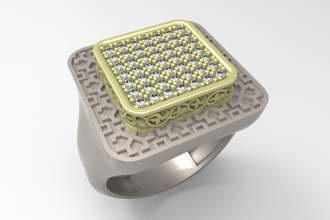 gold ring -Menschen Schmuck erkek Mode-ring osmanischen Muster Silber weiß Ringe Diamant-ring bedruckbar ist 3d print model - Mito3D