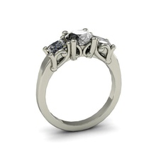 gold ring 002 gem wedding jewelry brilliant cushion fashion sapphire sterling white diamond silver rings 3d print model - Mito3D