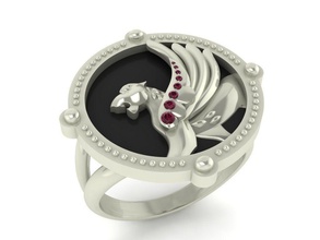 oro anillo babilonia 04 magerit joya joyería anillos vray diamante moda blanco rubí brillante zafiro diamante león león 3d print model - Mito3D