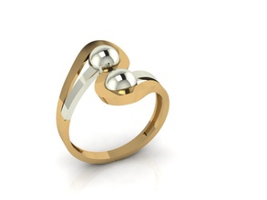 gold ring 008 jewelry wedding engagement jewel jewellery printable diamond silver engagem fashion beauty apparel rhino rings 3d print model - Mito3D