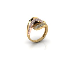 gold-ring 014 Schmuck gold ring Hochzeit engagement bedruckbar ist diamond Silber engagem Mode-ring Diamant-ring Mode-Schönheit solitaire Saphir rhino Ringe 3d print model - Mito3D