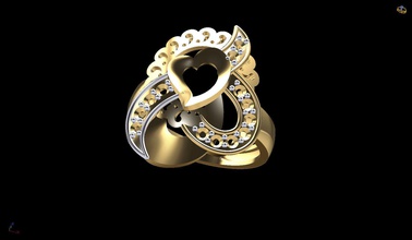 gold ring 102 jewelry printable silver engagem diamond jewellery engagement wedding cad sterling fashion beauty apparel solitaire rhino rings 3d print model - Mito3D