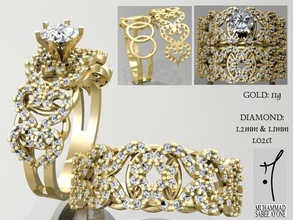 anel de ouro impressão 3d do modelo jóias ashion printable platina prata gem diamante prototipagem brilhantes moda beleza noivado o engajamento casamento jóia solitair anéis 3d print model - Mito3D