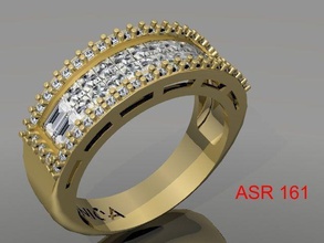 anello in oro stampa 3d modello gioielli stampabile abbigliamento bracelate gemma diamante gioiello matrimonio di fidanzamento diamanti moda e bellezza anelli cad solitaire nozze 3d print model - Mito3D