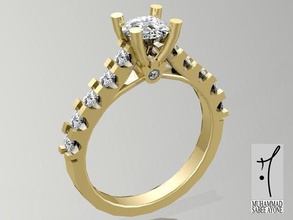 altın 3d yazıcı modeli yüzük takı yazdırılabilir engagem elmas Gümüş mücevher gem nişan düğün moda güzellik yüzüğü gergedan solitaire 3d print model - Mito3D