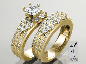 anello in oro stampa 3d modello gioielli la sterlina gioiello matrimonio di fidanzamento diamanti nozze stampabile argento moda e bellezza solitaire anelli cad gemma 3d print model - Mito3D
