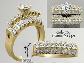 bague en or 3d modèle d'impression bijoux de l'anneau ashion anneau imprimable le platine d'argent gem diamant prototypage doigt mode beauté fiançailles l'engagement mariage joyau solitair les anneaux 3d print model - Mito3D