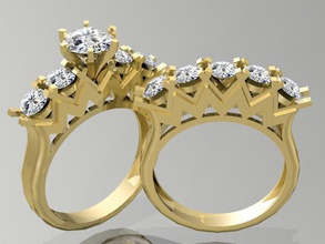anello in oro stampa 3d modello gioielli ashion stampabile disco di platino argento gemma diamanti prototipazione d'oro dito brillante moda e bellezza fidanzamento matrimonio gioiello diamante solitair anelli 3d print model - Mito3D