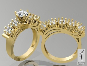 bague en or 3d modèle d'impression bijoux de l'anneau ashion anneau imprimable le platine d'argent gem diamant doigt brillant mode beauté fiançailles l'engagement mariage joyau solitair les anneaux 3d print model - Mito3D